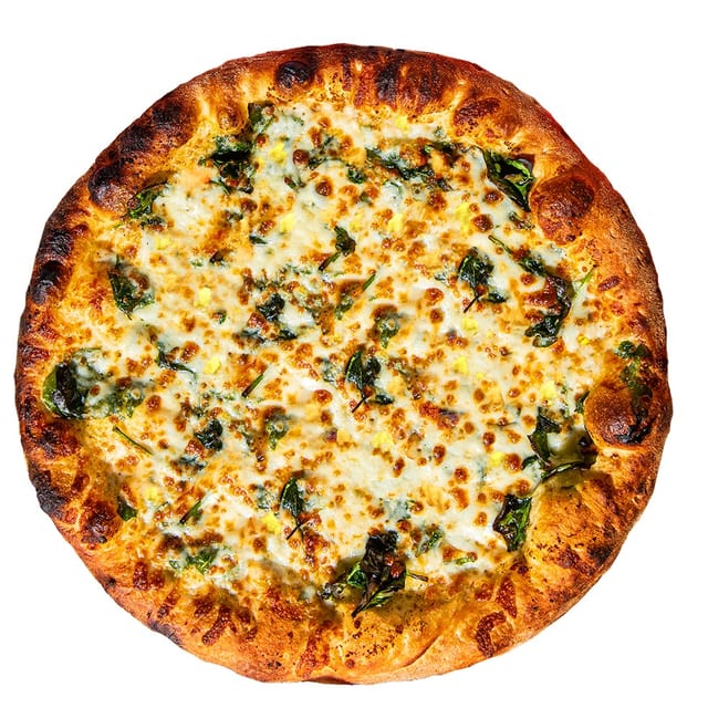 Spinach, Egg & Mozzarella Pizza.