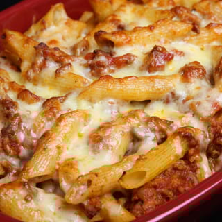 Baked Penne Pasta with Meat Sauce